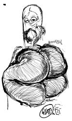 alternate_version_at_source alternate_version_available artist_name bottom_heavy doodle exposing exposing_ass glasses hyper_ass kindergarten_(game) kindergarten_3 leggings long_hair looking_at_viewer looking_back ms._lovelett sketch tagme thin_waist unfinished wip zommbay