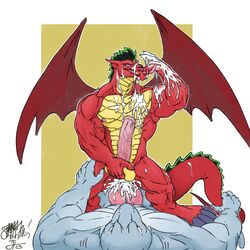 2boys american_dragon:_jake_long anal anal_sex ball_fondling biceps cum cum_in_ass cum_inside cum_on_face cum_on_hand cum_on_penis cum_on_self cum_on_tail disney dragon erection furry_(artist) gay jake_long large_penis licking male male_only muscles muscular nipples no_humans nude open_mouth penetration penis sex sketch tongue veins veiny_penis wings