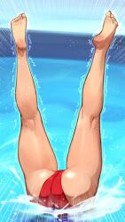 alternate_costume ass beautiful_legs caeda_(fire_emblem) dancing feet fire_emblem fire_emblem:_shadow_dragon_and_the_blade_of_light intelligent_systems leg_focus legs legs_apart legs_up nintendo outdoors partially_submerged perfect_ass perfect_legs performance performing pool r123 red_swimsuit swimming swimming_pool synchronized_swimming trembling upside-down water wet