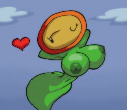 anthro arms_behind_head ass big_breasts breasts female fire_flower fire_flower_(xandrecos) flower flower_girl hands_behind_head mario_(series) nipples nude one_eye_closed plant plant_girl provocative provocative_pose simple_background super_mario_bros. super_mario_bros._3 teasing teasing_viewer teasing_with_breasts wide_hips winking_at_viewer xandrecos