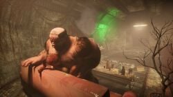 adeptussteve bunker couch_sex drool fat_male fat_man female hairy hairy_male hairy_man human male missionary_position nose_piercing post_apocalyptic size_difference smothering ugly_bastard ugly_man wildlife_(video_game)