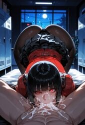 ai_generated ass_focus ass_up big_ass big_breasts big_butt big_thighs black_hair blowjob cum cum_on_face cumshot cute huge_ass huge_breasts huge_butt huge_thighs jabami_yumeko kakegurui miyuai pantyhose penis_in_mouth red_eyes school_uniform seductive sexy sexy_armpits skirt sucking_penis thick thick_ass thick_butt thick_legs thick_thighs