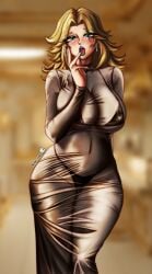 areolae big_breasts bimbo blonde_hair blue_lipstick boobs_out breasts breasts_bigger_than_head breasts_out curvy curvy_figure earrings fake_ruidx fantastic_four female female_focus female_only flashing_breasts invisible_woman invisible_woman_(marvel_rivals) large_breasts looking_at_viewer marvel marvel_rivals massive_breasts nipples revealing_breasts see-through see-through_clothing see-through_dress sue_richards sue_storm susan_storm yaki_chun