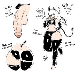 1boy 2025 2d 2d_(artwork) 2d_artwork ass asta_(picote) back_view balls ballsack bangs bare_shoulders belly belly_button big_ass big_balls big_butt big_cock big_hips big_penis big_testicles big_thighs blue_eyes blunt_bangs boner brat bulge character_name character_profile character_sheet child_bearing_hips choker clothed clothed_male clothing cock commentary curvaceous curvaceous_figure curves curvy curvy_body curvy_figure curvy_hips curvy_male curvy_thighs demon demon_boy demon_horns demon_humanoid demon_tail dialogue dick elbow_gloves english english_commentary english_dialogue english_text erect_penis erection exposed_penis femboy femboy_only feminine feminine_male fingerless_gloves flaccid flaccid_penis foreskin front_view full_body genitals gloves hard_on hi_res highres hourglass_figure huge_hips huge_thighs incubus large_cock large_hips large_penis large_thighs latex latex_clothing latex_gloves latex_legwear latex_thighhighs light-skinned_femboy light-skinned_male light_skin long_gloves male male_only measurements midriff multicolored_eyes navel original original_character partially_retracted_foreskin pathetic_(phrase) penis penis_out picote pointy_tail presenting presenting_penis rear_view red_eyes retracted_foreskin revealing revealing_clothes sharp_teeth shiny shiny_clothes skimpy skimpy_clothes slim slim_waist small_but_hung smooth_balls smooth_skin smug smug_expression smug_face smug_grin smug_smile solo solo_femboy solo_male speech_bubble stockings stomach tail teeth teeth_showing testicles text thick thick_ass thick_hips thick_legs thick_penis thick_thighs thigh_highs thighhighs thighs uncensored uncircumcised vein veiny_penis voluptuous voluptuous_male waist white_hair wide_hips wings