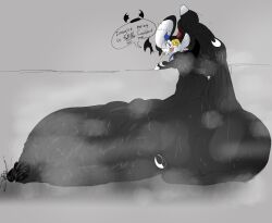balls big_ass big_balls big_penis bodily_fluids bubble_butt cloud furry huge_ass huge_balls huge_cock hyper hyper_balls hyper_genitalia hyper_penis hyper_testicles lattemon lattemon_(character) musk musk_clouds penis solo sweat tagme thick_thighs wide_hips