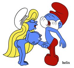 alternate_breast_size helix papa_smurf smurfette tagme the_smurfs