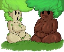 anthro color crossover female female_only kirby_(series) mario_(series) mario_party multiple_females multiple_girls nintendo rule_63 timoteihiv tree whispy_woods white_background woody_(mario_party)