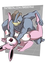 1boy 1girls 3_fingers asphyxiation belly big_breasts bitw blue_eyes breasts eyelashes fairy feet female furry grey_background grey_skin half-closed_eyes holding interspecies kneeling leg_grab legs_up long_ears machamp male missionary_position multi_arm multi_limb muscular muscular_male nintendo nipples nude open_mouth pink_fur pink_hair pokémon_(species) pokemon pokemon_(species) red_eyes rolling_eyes rough_sex sex short_hair size_difference smile soles spread_legs strangling teeth text toes tongue tongue_out url video_games watermark white_border white_fur wigglytuff