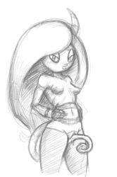 1girls breasts chombie deadly_six female_only half-closed_eyes horn long_hair masturbation monochrome nude pussy pussy_juice rubbing sketch sonic_(series) sonic_lost_world standing tail tail_sex wet zeena