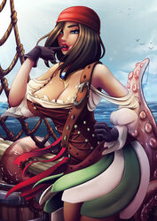 1girls 2018 alternate_costume amulet background big_breasts black_hair blue_eyes boat breasts brown_hair buccaneith_(smite) cleavage clothed corset dark-skinned_female dark_skin deity egyptian female female_only finger_in_mouth finger_to_mouth gloves goddess hair imminent_rape large_breasts leather lips lipstick luminyu necklace neith_(smite) ocean open_mouth pinup pirate red_lipstick rope sea shiny shiny_hair shiny_skin ship short_hair skirt smite solo solo_focus standing tentacle water