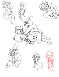 anthro bear bondage canine crossover disney don_karnage female fur furry goof_troop male mammal molly_cunningham monochrome nipples opus0987 rape rebecca_cunningham rough_sketch roxanne_(goof_troop) straight tagme talespin wolf