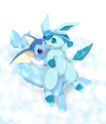 eeveelution female female_only feral furry glaceon nintendo pokémon_(species) pokemon pokemon_(species) schnecken tagme vaporeon