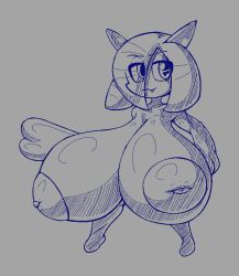 big_breasts breasts charlie_(zanbonsen) female huge_breasts hyper_breasts kirlia pokémon_(species) pokemon pokemon_(species) thick_thighs wide_hips zanbonsen