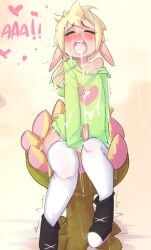 cock_in_ass cute domination elf elf_ears femboy green_eyes green_hoodie hoodie_(artist) lowres male male_only max_(hoodie) plant thick_thighs