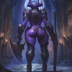 ai_generated big_ass big_breasts darkinea_realm female female_focus humanoid muscular_female purple_skin thick thick_butt thick_thighs