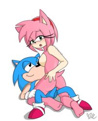 amy_rose anthro classic_sonic color cowgirl_position feet female fur furry furry_only gloves hedgehog male nude pink_hair prettyfoxxylady sex short_hair simple_background sonic_(series) sonic_the_hedgehog straight transparent_background uncensored vaginal_penetration