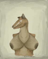 anthro armless basic_background black_eyes breasts brown_eyes brown_fur duabdar duadbar female female_only fur furry mammal mammal_humanoid rodent rodent_humanoid smile smiley_face smiling_at_viewer spec_evo