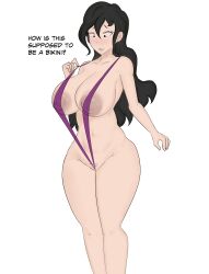 big_breasts bikini black_hair first_porn_of_character full_body jenny_gold_(pewnyart) lipstick long_hair meme naked oc pewnyart thick thick_thighs tight_clothing tight_pussy