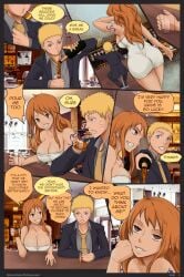 comic comic_page crossover dialogue english_text female male nami_(one_piece) naruto naruto_(series) one_piece page_4 page_number post-timeskip red_hair sakurabuto suit text uzumaki_naruto