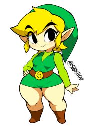 1girls black_eyes blonde_hair boots bottom_heavy breasts elf elf_ears genderswap_(mtf) green_clothing huge_ass huge_thighs link pointy_ears rule_63 short_skirt shortstack squishcap_(artist) the_legend_of_zelda the_wind_waker thick_thighs toon_link twitter_username wide_hips wind_waker