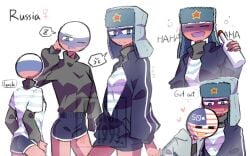 1boy 1girls akai1993 countryhumans countryhumans_girl russia_(countryhumans) tagme united_states_of_america_(countryhumans) watermark