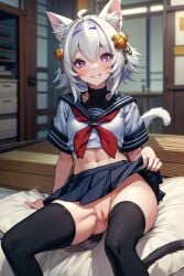 ai_generated filian filian_(vtuber) indie_virtual_youtuber pussy school_uniform virtual_youtuber vtuber