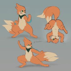 buizel determined female fighting_pose fin flat_chested flat_colors generation_4_pokemon genitals hi_res male_only nintendo no_humans one_eye_closed pokemon pokemon_(species) pose pussy scarf simple_background sketch_page solo spread_legs spreading tongue tongue_out truemew upside-down wink