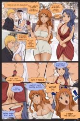 1boy 3girls blue_hair cheating comic crossover english_text fairy_tail female human juvia_lockser male mirajane_strauss multiple_girls nami_(one_piece) naruto naruto_(series) one_piece page_3 page_number post-timeskip red_hair sakurabuto suit text uzumaki_naruto wedding_dress