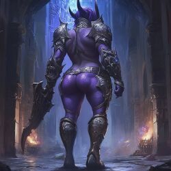 ai_generated big_ass big_breasts darkinea_realm female female_focus humanoid muscular_female purple_skin thick thick_butt thick_thighs