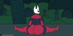 angry_expression big_ass big_breasts blush clothes dark_skin hollow_knight hornet_(hollow_knight) huge_ass huge_breasts huge_thighs long_socks nsfw_un short_clothes team_cherry therobotnsfw yoga yoga_pose