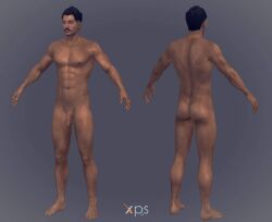 1boy 3d 3d_artwork 3d_model abs ass back_muscles bara biceps black_hair completely_nude dark-skinned_male dark_hair dark_skin dorian_pavus dragon_age dragon_age_inquisition facial_hair flaccid flaccid_penis gay_male grey_eyes human mage male male_only moustache muscles muscular muscular_male naked naked_male nipples nude nude_male pecs penis smooth_penis solo solo_male standing standing_position video_games vittorio