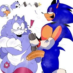 1boy 1girls artificial_vagina bify broken_artificial_vagina broken_fleshlight crossed_arms fellatio friday_night_funkin friday_night_funkin_mod hetero imagining large_penis looking_at_penis penis_awe plump rewrite_(sonic.exe) smile sonic.exe sonic_(series) sonic_the_hedgehog thick_thighs thighhighs thought_bubble wacky_(sonic.exe) wide_hips