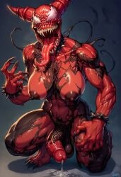 1futa ai_generated black_penis carnage_(marvel) civitai collar dripping_cum fangs flaccid_penis futanari juri_han large_breasts large_penis large_testicles large_tongue marvel monster muscular_female muscular_futanari she-venom street_fighter symbiote veiny_penis