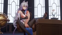 1futa absurd_res animal_humanoid armchair balls big_penis breasts bronya_(honkai:_star_rail) bronya_rand cat_humanoid chair clothed clothing ear_piercing ear_ring erection felid felid_humanoid feline feline_humanoid furniture futa_only futanari genitals globe gynomorph hall hi_res honkai:_star_rail honkai_(series) humanoid intersex kemonomimi mammal mammal_humanoid masturbation nude office penis piercing ring_piercing sitting solo table vein veiny_penis whim_blaend