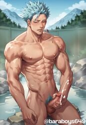 ai_generated balls ban_(nanatsu_no_taizai) bara baraboys big_balls big_penis cum gay hotsprings male male_nipples male_only male_pubic_hair muscular muscular_male naked nanatsu_no_taizai nipples nude penis solo the_seven_deadly_sins yaoi