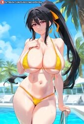 1girls ai_generated akeno_himejima bikini dclp high_school_dxd huge_breasts standing