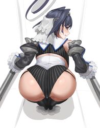 1girls ass bending_over bitchy blue_eyes blue_hair breasts dat_ass female hi_res highres hololive hololive_english hololive_english_-council- hololive_english_-promise- huge_ass jigger_e light-skinned_female light_skin looking_at_viewer naughty_face ouro_kronii pawg short_hair virtual_youtuber