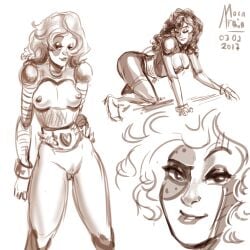 arainmorn breasts genderswap_(mtf) medium_breasts medium_hair mettaton mettaton_ex monochrome nipples pussy robot robot_girl robot_humanoid rule_63 undertale undertale_(series) vagina