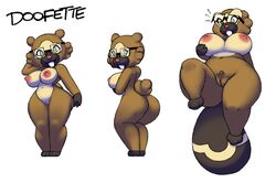 anthro ass bibarel bidoof big_breasts breasts female female_only fur furry furry_only glasses multiple_females nintendo nipples nude pokémon_(species) pokemon pokemon_(species) pussy standing tagme tail thick_thighs xylas