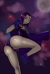 1girls aged_up anus ass dat_ass dc dc_comics female female_only nikuyoku rachel_roth raven_(dc) solo straight_hair teen_titans