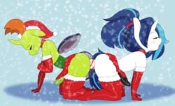 abstract_background ahe_gao anal androgynous anthro anthrofied antlers big_butt candy_cane christmas crossdressing dildo double_dildo equine femboy flaccid friendship_is_magic furry gay girly high_heels horsecock king_thorax_(mlp) male male_only monster monster_boy my_little_pony on_knees ponytail shining_armor_(mlp) skirt snow somescrub stockings thighhighs thorax_(mlp) trap