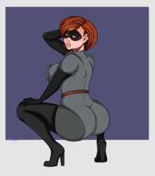 1girls alternate_costume armwear asmolteabear ass big_ass clothed clothing dat_ass disney elastigirl elastigirl_(the_incredibles_2_supersuit) eyewear female female_only footwear fully_clothed handwear helen_parr legwear mask milf pixar smooth_skin solo the_incredibles the_incredibles_2