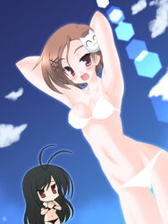 2girls accel_world bikini chiyuri_kurashima female female_only kuroyukihime multiple_girls solo_focus swimsuit tagme