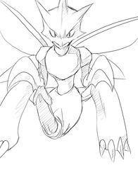 anthro claws front_view male male_only monochrome nude penis pokemon scyther solo sya tagme wings