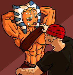 1boy 1girls ahsoka_tano clone_wars extreme_muscles female interspecies male muscular_female ritualist_(artist) star_wars the_clone_wars:_season_four togruta