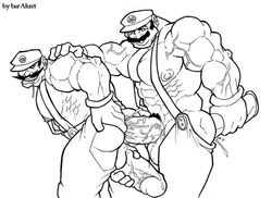 baralust big_penis boner cum cum_inside dildo erection huge_cock hung_bottom hyper_penis male male_only male_penetrated mario mario_(series) monochrome muscle nintendo saliva super_mario_bros. tagme wario warp_pipe yaoi