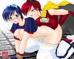 blue_hair cosplay king_of_fighters koguma_pierre may_lee pointy_chin vice_(kof)