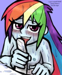 /mlp/ 1boy 1girls 4chan anonymous blue_breasts blue_skin blush equestria_girls friendship_is_magic handjob livesmutanon multicolored_hair my_little_pony nude_female penis rainbow_dash rainbow_dash_(eg) rainbow_dash_(mlp) rainbow_hair straight_hair tomboy water wet