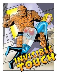 1boy 1girls ass ben_grimm blonde_hair fantastic_four female human invisible_woman light-skinned_female light_skin male maledom marvel marvel_comics spanking straight sue_richards sue_storm the_thing_(marvel) tim_phillips