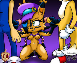 blue_fur furry hedgehog mammal nicole_the_lynx sidspaztyler sonic_(series) sonic_the_hedgehog tails